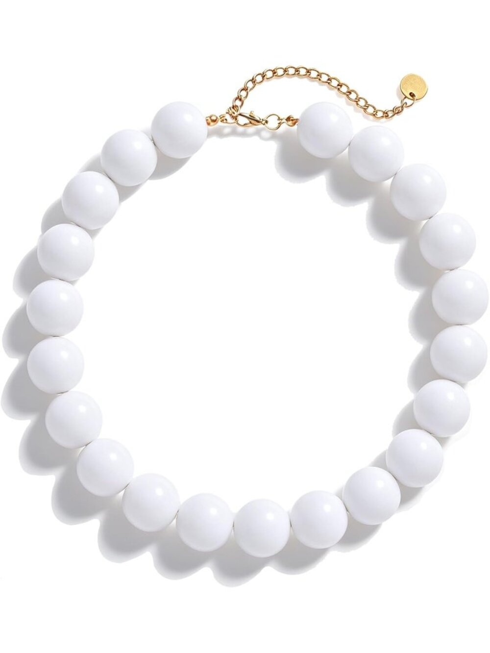 Women's White Acrylic Chunky Square Bead Choker Necklace Statement Jewelry